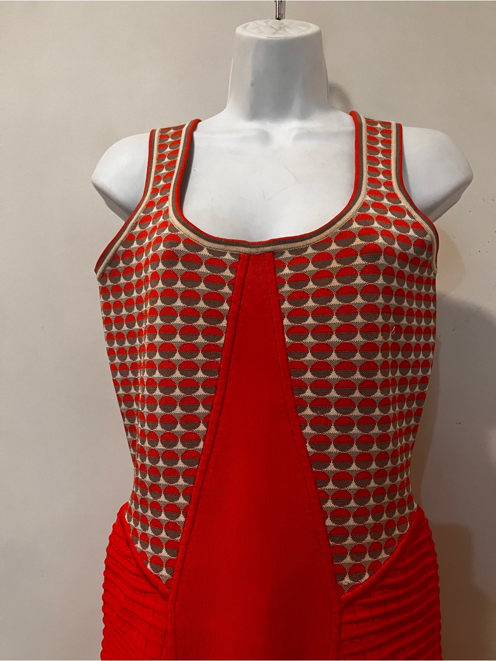 Z Spoke by Zac Posen Red Combo Knit Sleeveless Bodycon Dress S - Picture 14 of 15